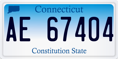 CT license plate AE67404