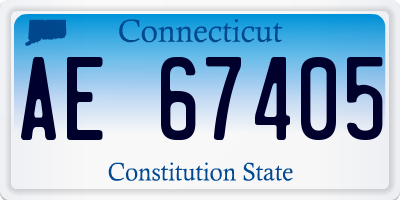 CT license plate AE67405
