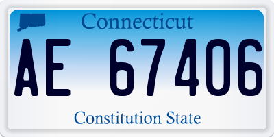 CT license plate AE67406