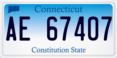 CT license plate AE67407