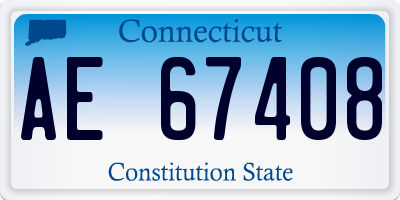 CT license plate AE67408
