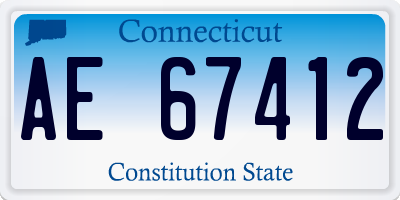 CT license plate AE67412