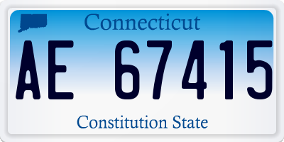 CT license plate AE67415