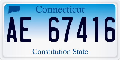 CT license plate AE67416