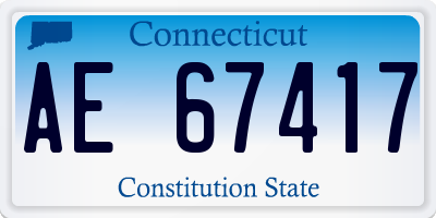 CT license plate AE67417