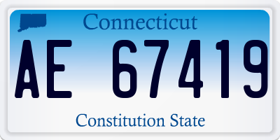 CT license plate AE67419