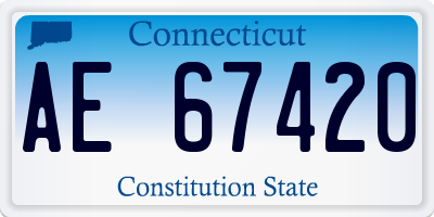CT license plate AE67420