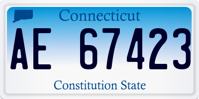 CT license plate AE67423