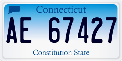 CT license plate AE67427