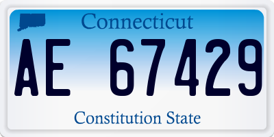 CT license plate AE67429