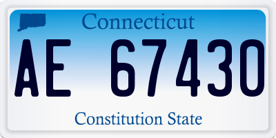 CT license plate AE67430