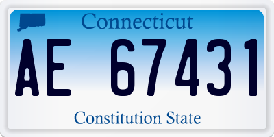 CT license plate AE67431
