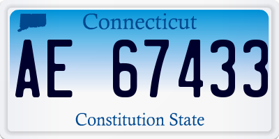 CT license plate AE67433