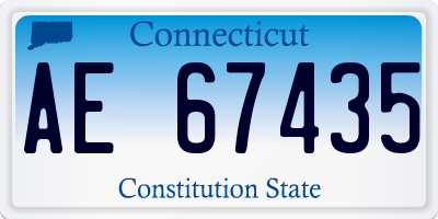 CT license plate AE67435