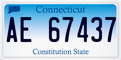 CT license plate AE67437
