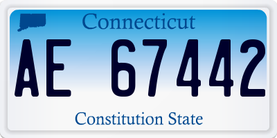 CT license plate AE67442