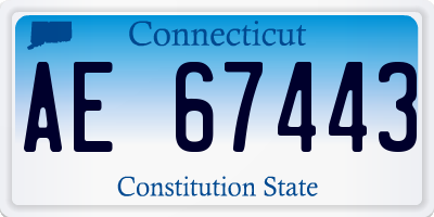 CT license plate AE67443