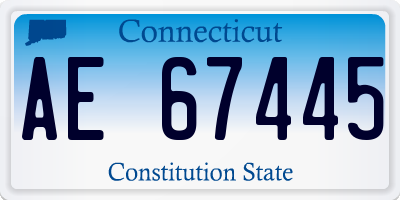 CT license plate AE67445