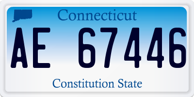 CT license plate AE67446