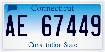 CT license plate AE67449