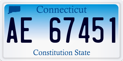 CT license plate AE67451