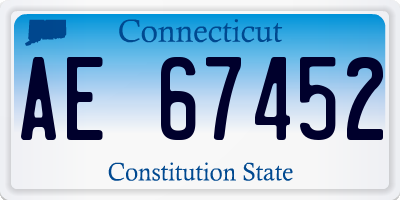 CT license plate AE67452