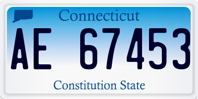 CT license plate AE67453