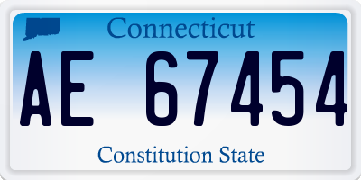 CT license plate AE67454