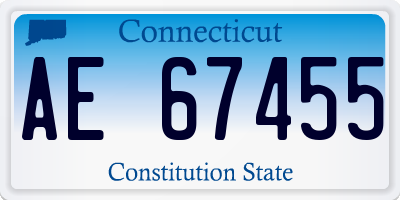 CT license plate AE67455
