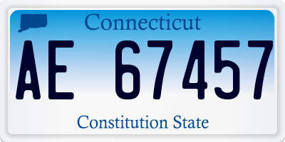 CT license plate AE67457