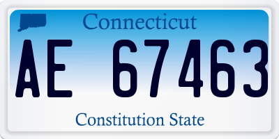 CT license plate AE67463