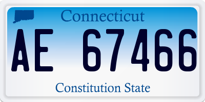 CT license plate AE67466