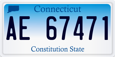 CT license plate AE67471