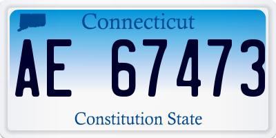 CT license plate AE67473