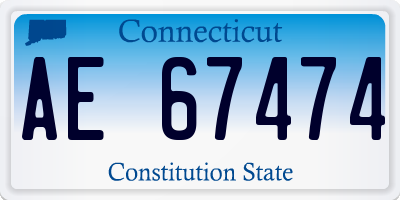 CT license plate AE67474