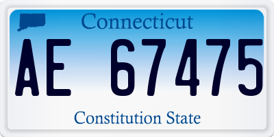 CT license plate AE67475