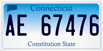 CT license plate AE67476