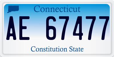 CT license plate AE67477