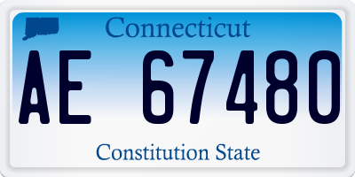CT license plate AE67480