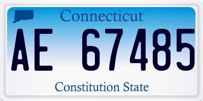 CT license plate AE67485