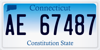 CT license plate AE67487