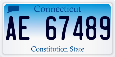 CT license plate AE67489