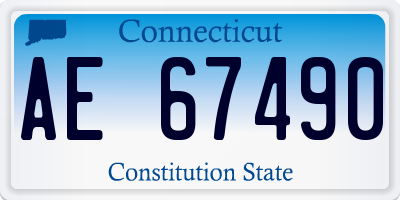 CT license plate AE67490