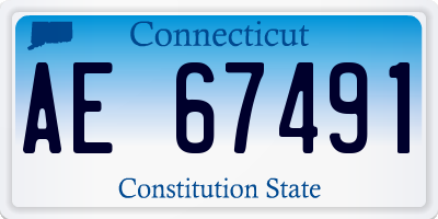 CT license plate AE67491