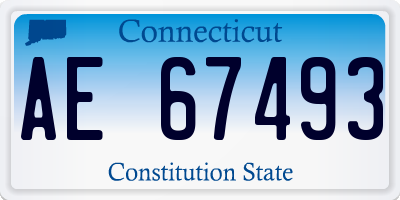 CT license plate AE67493