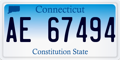 CT license plate AE67494