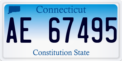CT license plate AE67495