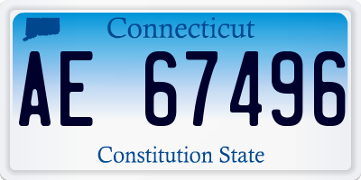 CT license plate AE67496
