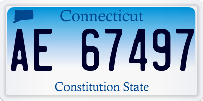 CT license plate AE67497