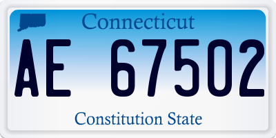 CT license plate AE67502